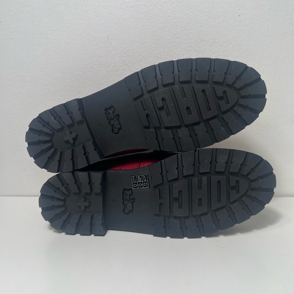 Coach Jocelyn Croc Embossed Dark Ruby Red Leather Slip On Penny Loafers Flats - Picture 12 of 13